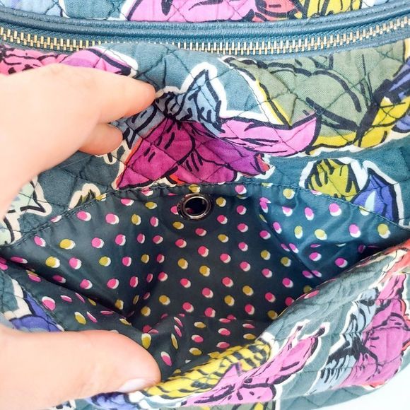 VERA BRADLEY Adorable Blue Green Floral Shoulder Bag - Picture 6 of 9